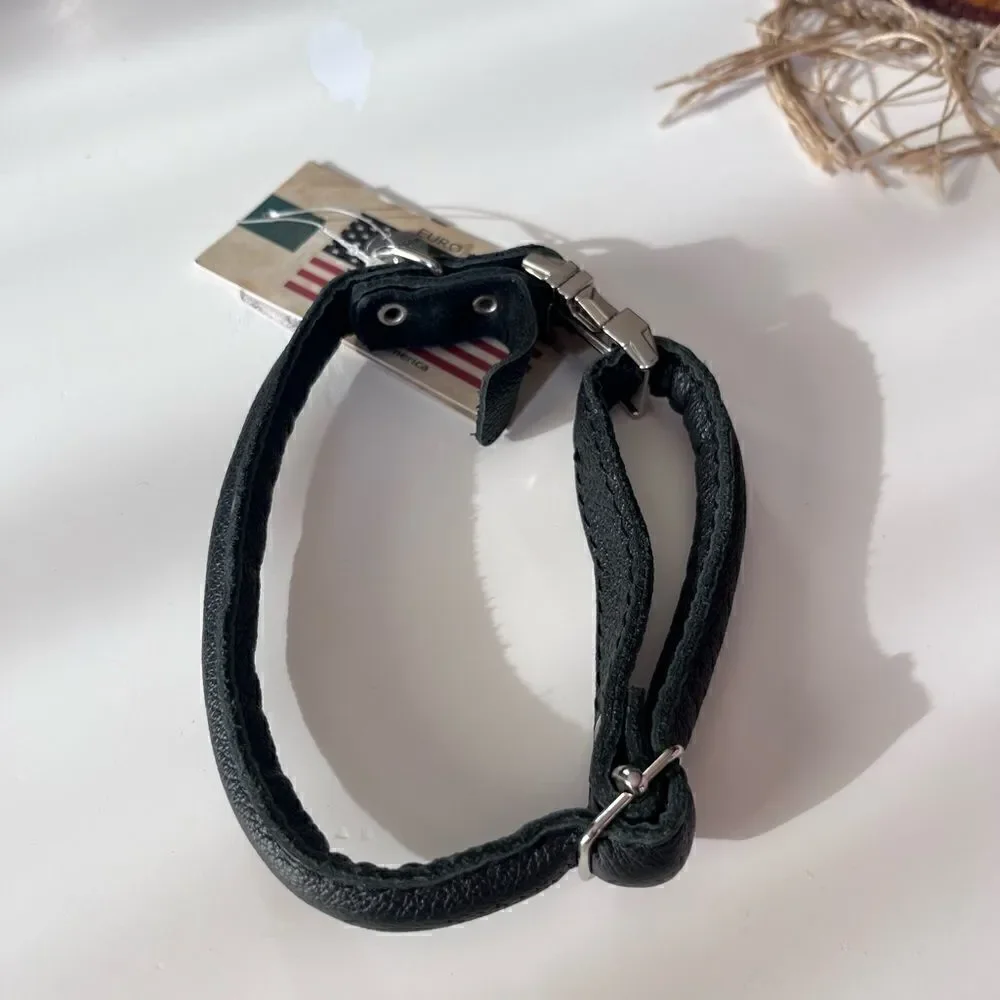 Euro Dog Tag | new with tags | black leather dog collar